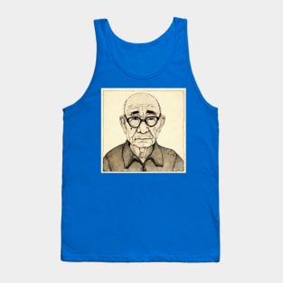 Portrait of old asian man in eyeglasses Tank Top